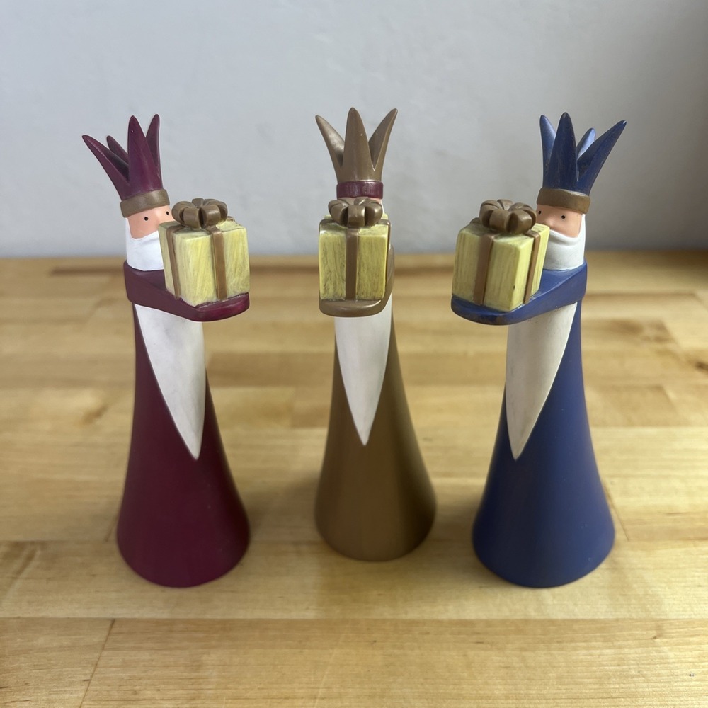 Demdaco Winter Carols 3 Kings 7" Figurines Nativity 2004 Christmas Modern BOX